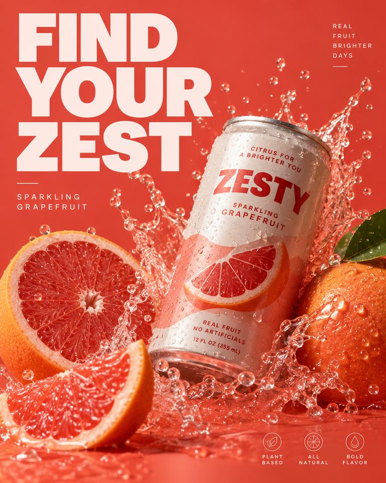 Illustrative Beverage launch poster made with JetPost