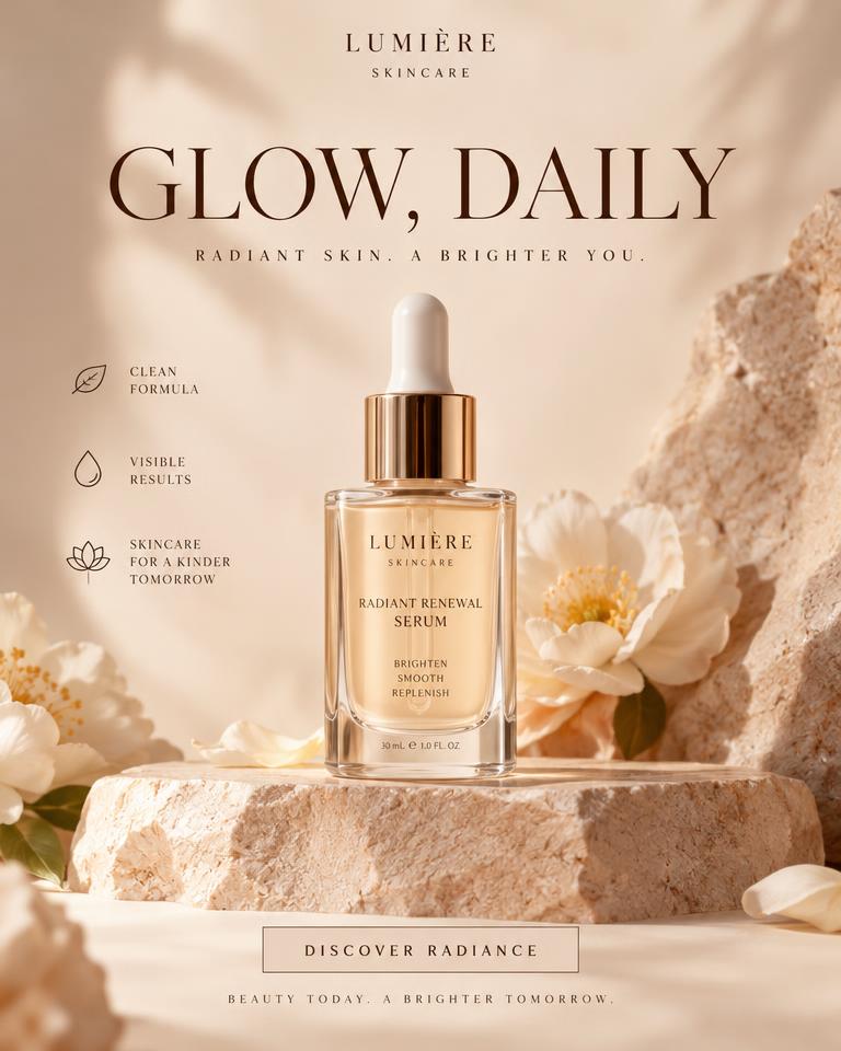 Illustrative Beauty ritual poster made with JetPost